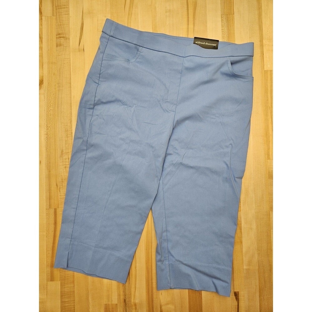 NWT Alfred Dunner Super Stretch Women's Allure Capri Pants 16 Blue $54 MSRP - Picture 2 of 6
